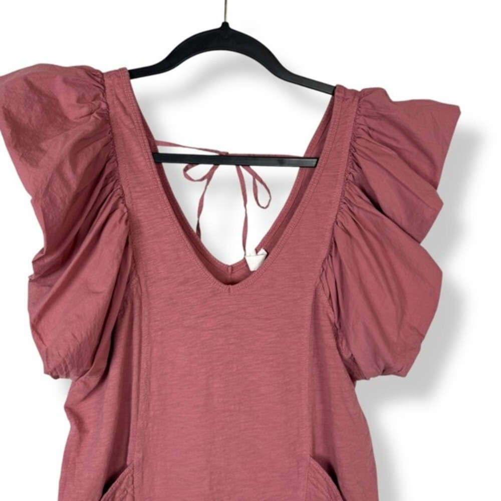 Daily Practice Anthropologie Dress Petite Size XS Womens Pink Ruffle Pockets - Picture 6 of 14